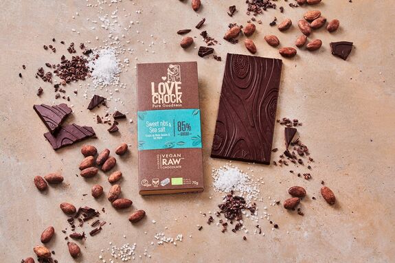 Tablete Chocolate Negro 85% e Sal Marinho | Bio Vegan Direct Trade | 70gr