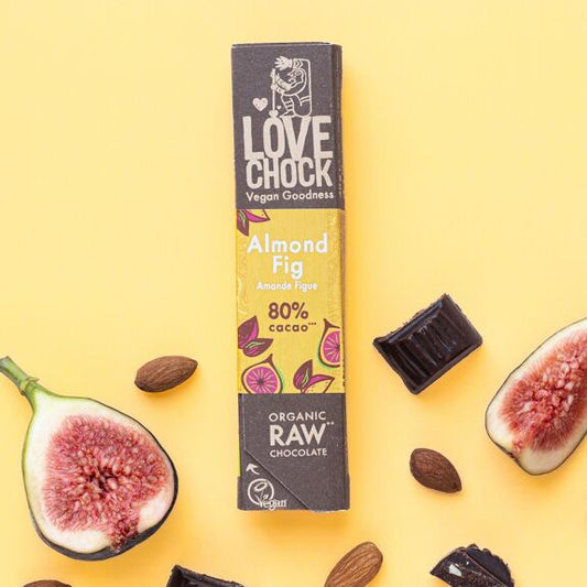 Mini Tablete Chocolate Negro 80% e Amêndoa e Figo | Bio Vegan Direct Trade | 40gr