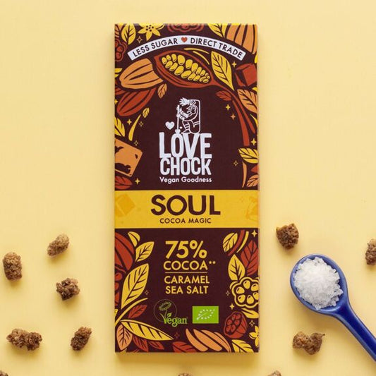 Tablete Chocolate Negro 75% e Caramelo Salgado | Bio Vegan Direct Trade | 70gr