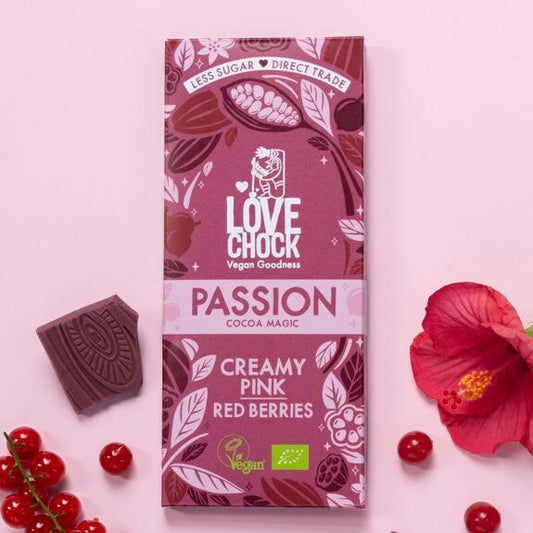 Tablete Chocolate Rosa (Hibisco e Groselha)  | Bio Vegan Direct Trade | 70gr