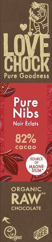 Mini Tablete Chocolate Negro 82% e Nibs de Cacau | Bio Vegan Direct Trade | 40gr