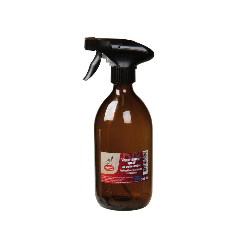 Frasco de vidro âmbar com spray vaporizador | 500ml